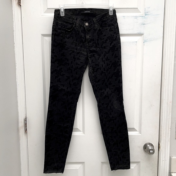 J Brand Wickwr Velvet Pattern Mid Rise Jeggings - Picture 2 of 8